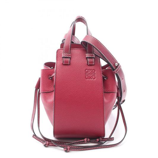 Loewe Handbag Hammock Drawstring Bag Mini 2-Way Red Purple Leather