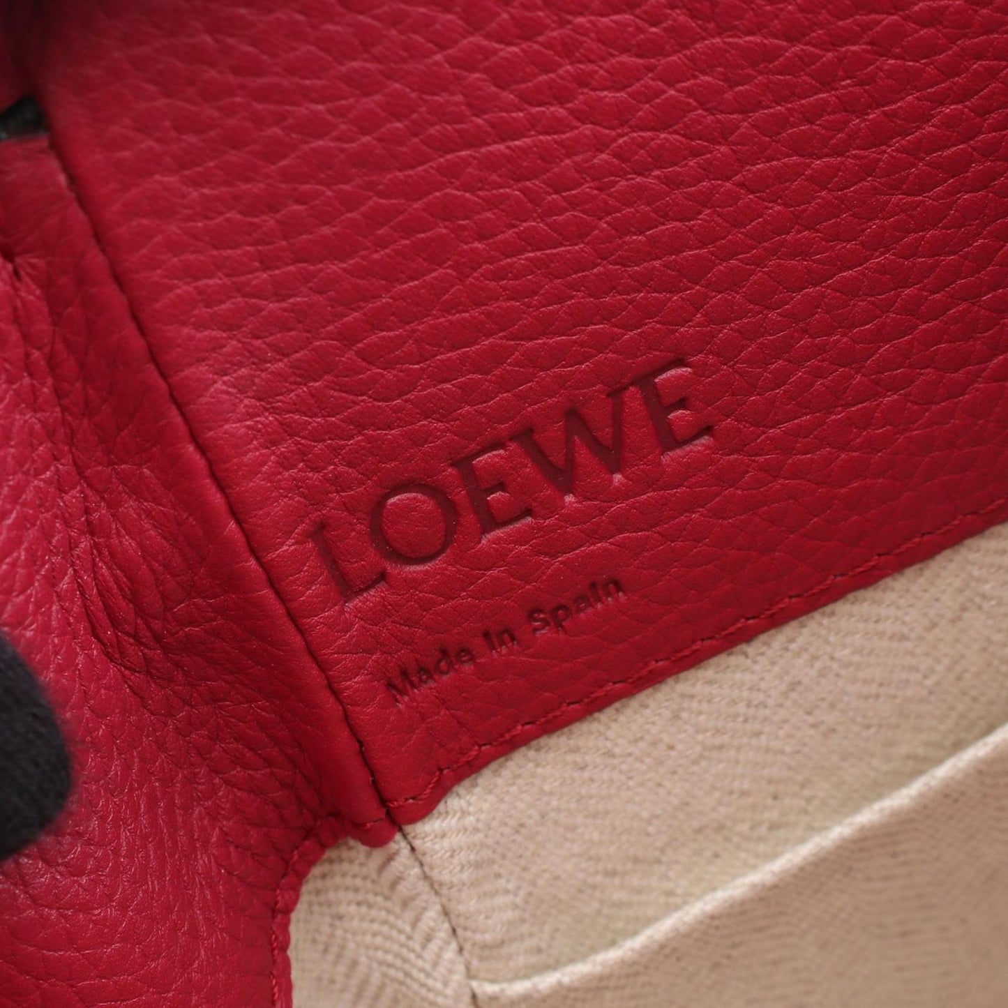 Loewe Handbag Hammock Drawstring Bag Mini 2-Way Red Purple Leather — view 4