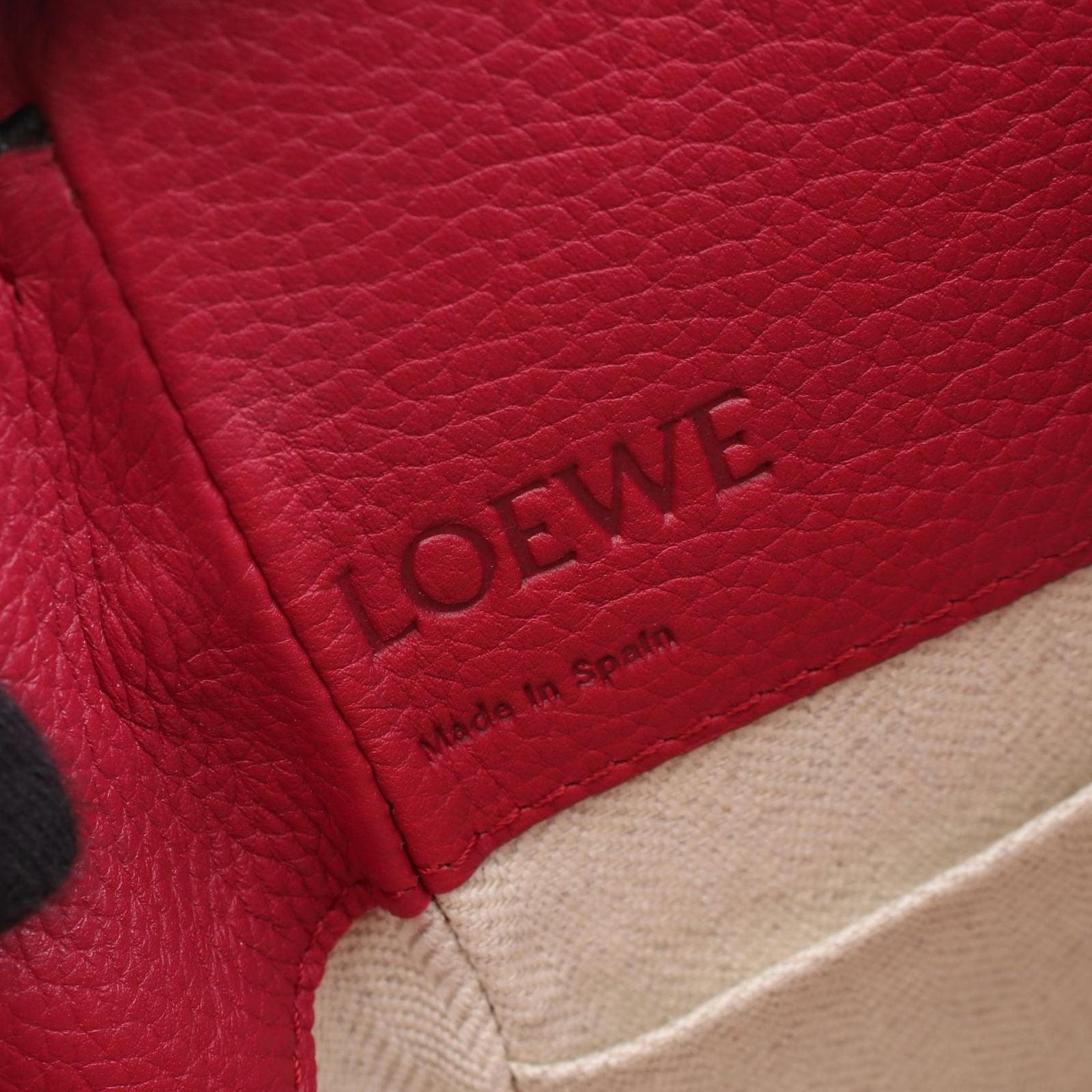 Loewe Handbag Hammock Drawstring Bag Mini 2-Way Red Purple Leather — view 4