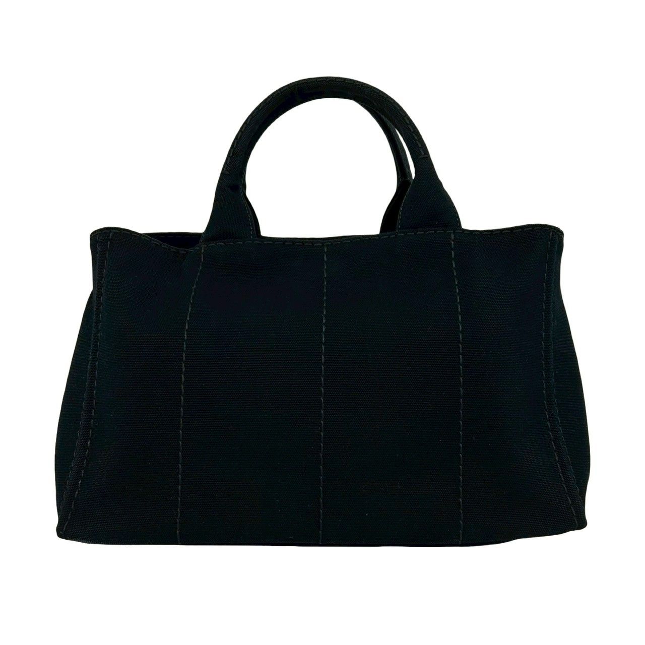 Prada Canapa Triangle Logo Canvas 2-Way Shoulder Bag Tote Black — view 3