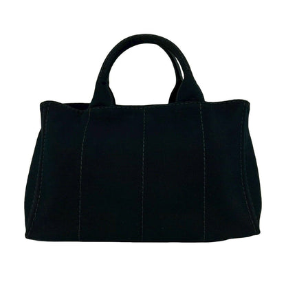 Prada Canapa Triangle Logo Canvas 2-Way Shoulder Bag Tote Black — view 3