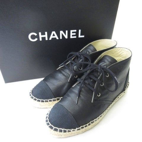 Chanel Espadrilles Sneakers Lambskin CC Logo Black — view 6