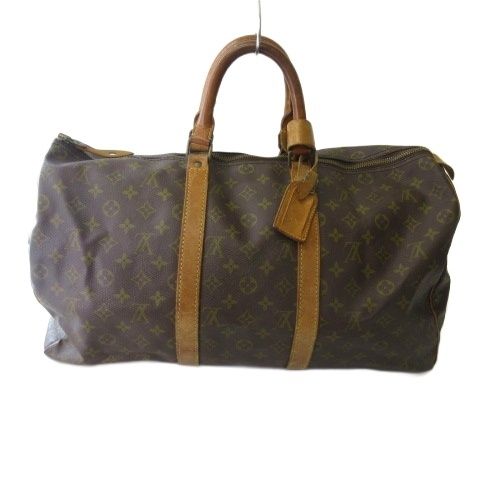 Louis Vuitton Monogram Keepall 50 Boston Bag Travel Purse Brown