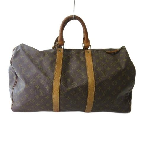 Louis Vuitton Monogram Keepall 50 Boston Bag Travel Purse Brown — view 2