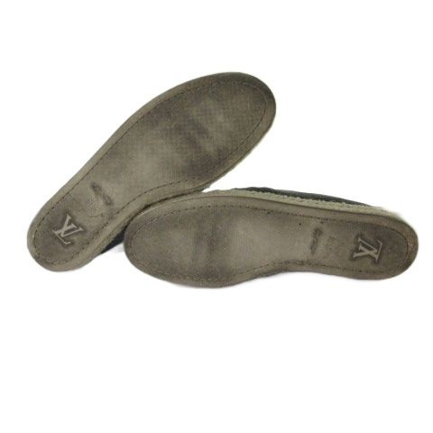 Louis Vuitton Espadrilles Slip on Shoes Monogram Flower Black — view 6