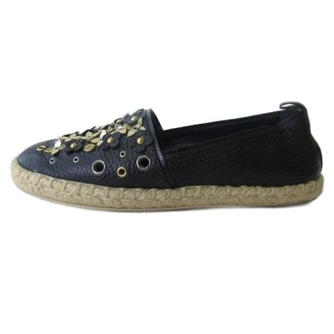 Louis Vuitton Espadrilles Slip on Shoes Monogram Flower Black — view 2