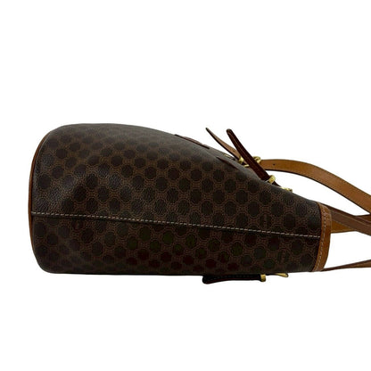 Celine Vintage Magadam Blason Triomphe Pattern Logo Leather Tote Brown — view 6