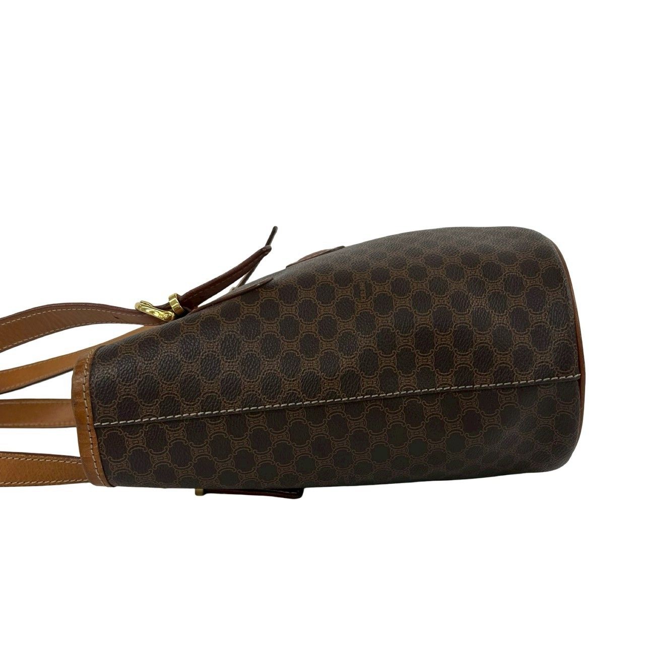 Celine Vintage Magadam Blason Triomphe Pattern Logo Leather Tote Brown — view 5