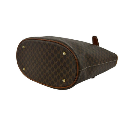 Celine Vintage Magadam Blason Triomphe Pattern Logo Leather Tote Brown — view 8