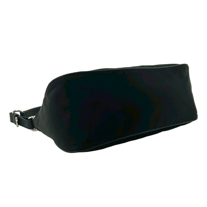 Prada Triangle Logo Nylon Leather Shoulder Bag Semi Black — view 7