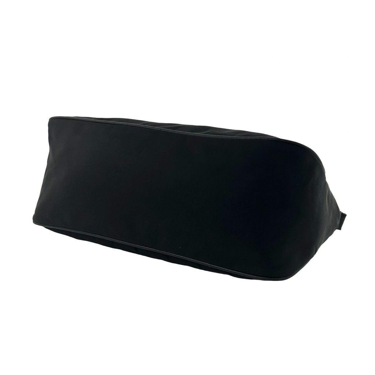 Prada Triangle Logo Nylon Leather Shoulder Bag Semi Black — view 8