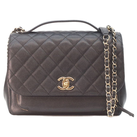 Chanel Black Caviar Gold Business Affinity 2-Way