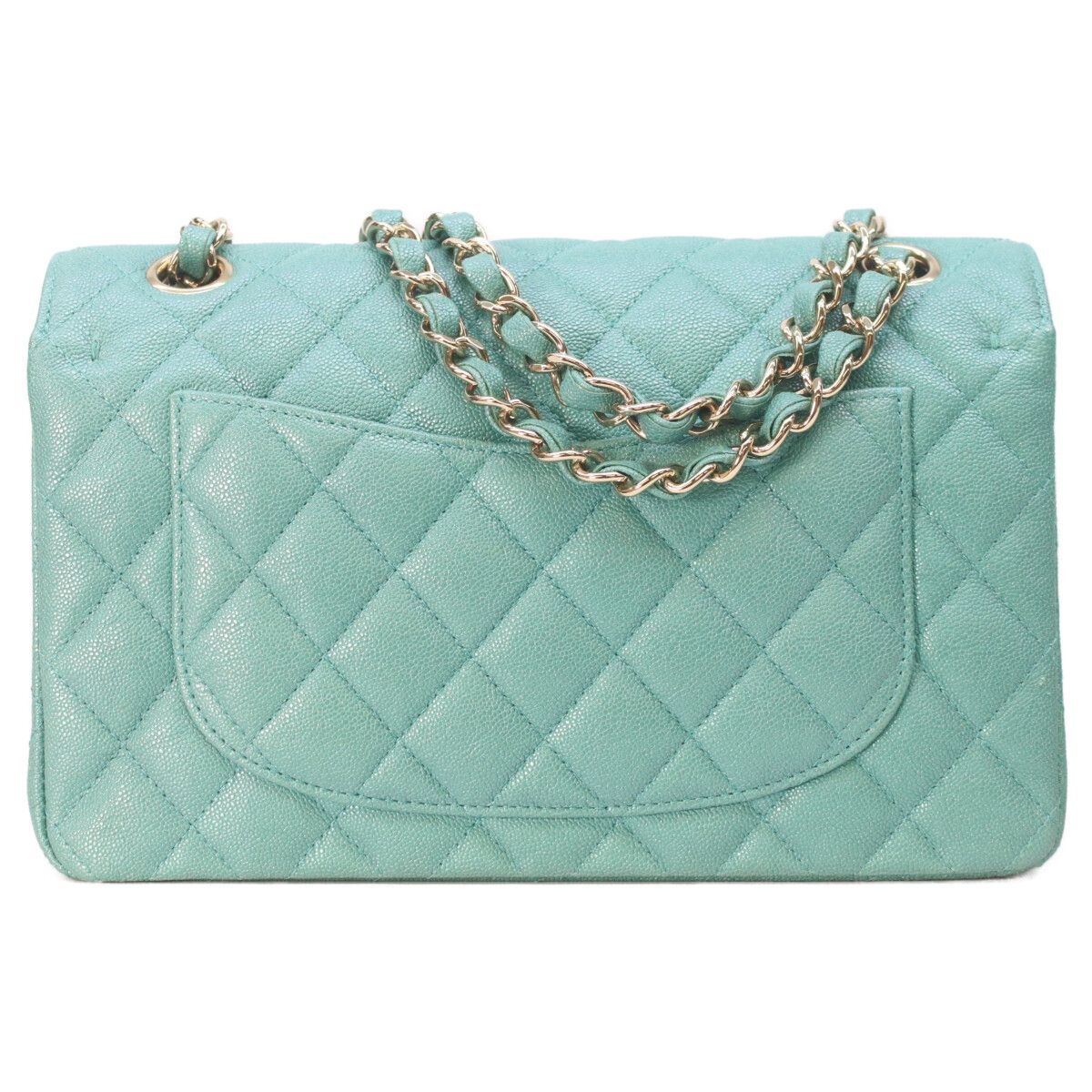 Chanel Pearl Green Caviar Gold Quilted 23 Shoulder — view 3