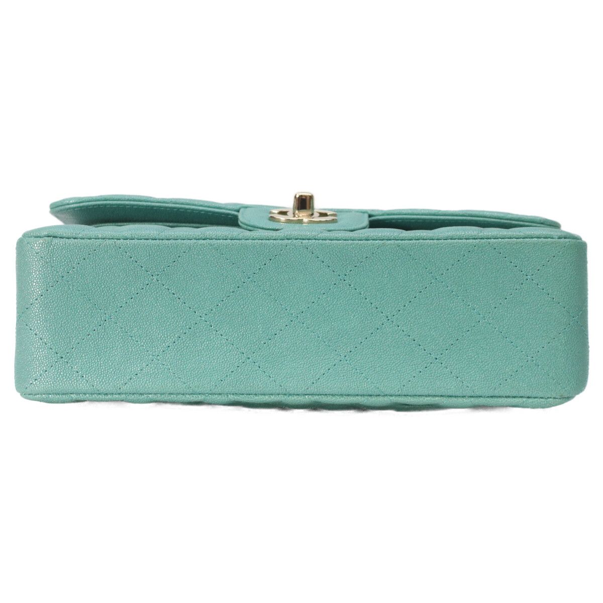 Chanel Pearl Green Caviar Gold Quilted 23 Shoulder — view 5