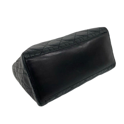 Dior Vintage Lady Cannage Lambskin Leather Handbag Black — view 7