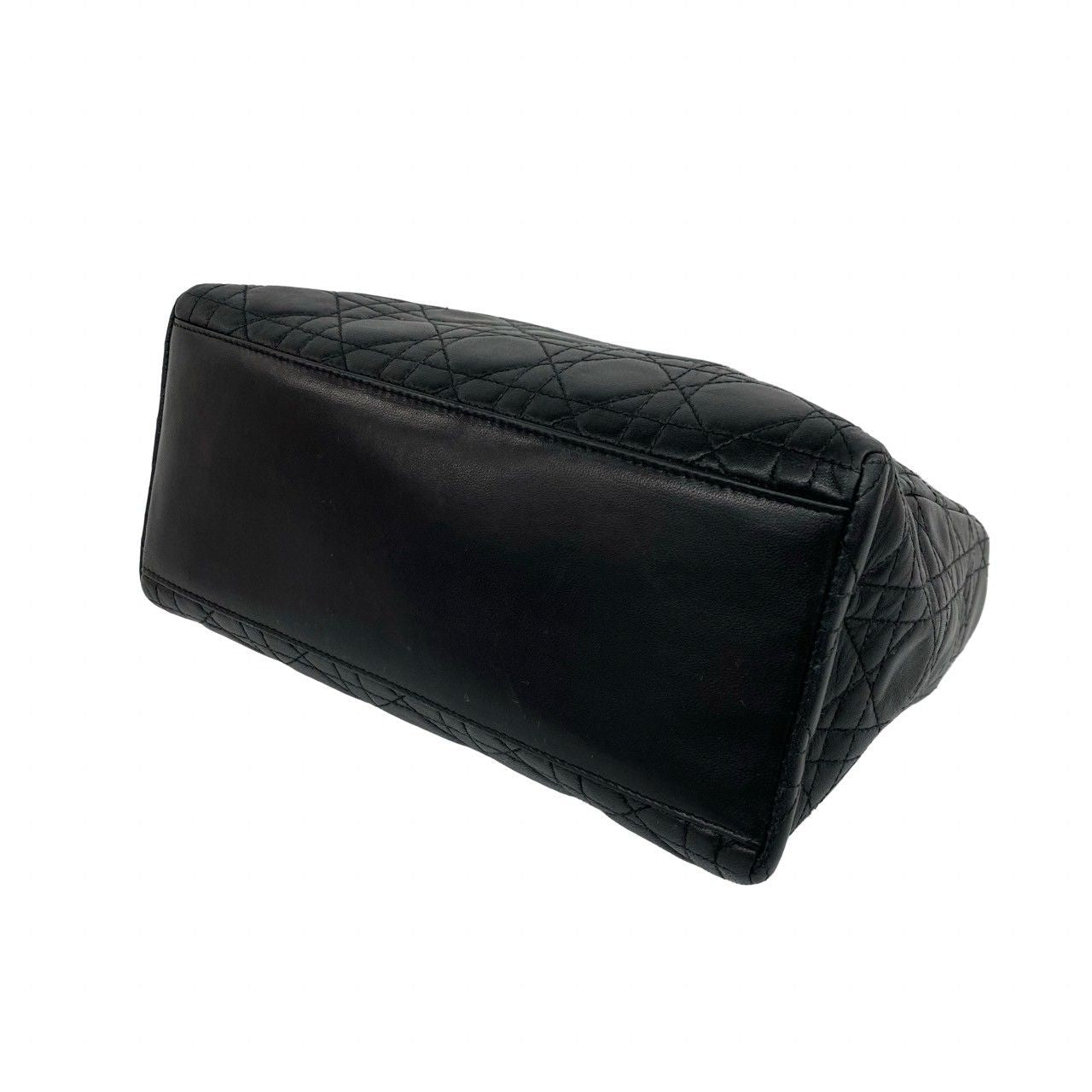 Dior Vintage Lady Cannage Lambskin Leather Handbag Black — view 8