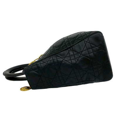 Dior Vintage Lady Cannage Lambskin Leather Handbag Black — view 5