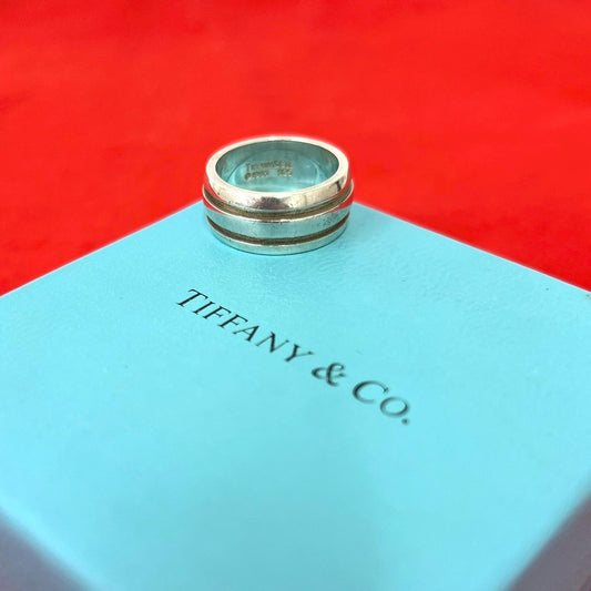 Tiffany & Co Double Line Ring 925 Sterling Silver