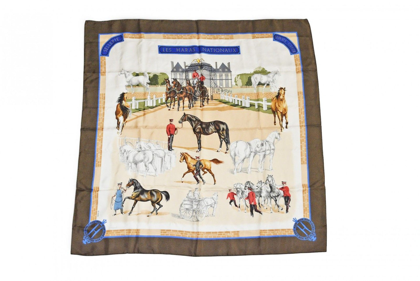 Hermes Carre 90 Scarf les Haras Nationaux National Stud Farm Vintage Carriage