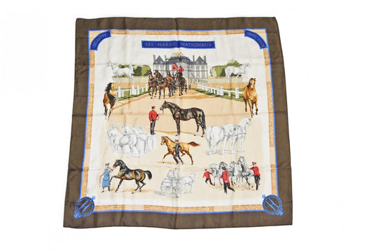 Hermes Carre 90 Scarf les Haras Nationaux National Stud Farm Vintage Carriage