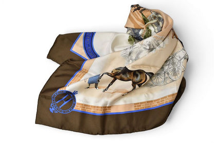 Hermes Carre 90 Scarf les Haras Nationaux National Stud Farm Vintage Carriage — view 3