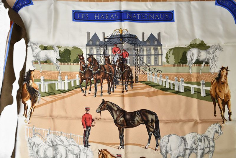 Hermes Carre 90 Scarf les Haras Nationaux National Stud Farm Vintage Carriage — view 4