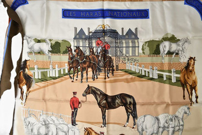 Hermes Carre 90 Scarf les Haras Nationaux National Stud Farm Vintage Carriage — view 4