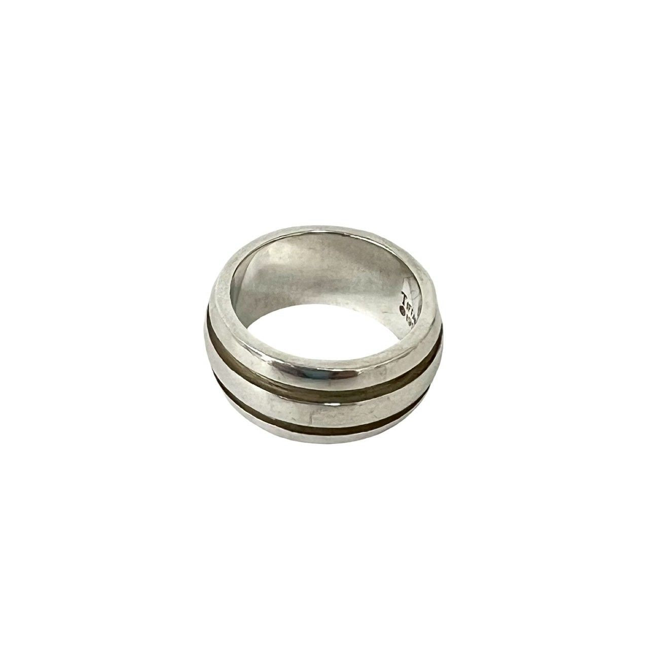 Tiffany & Co Group Double Line Ring 925 Sterling Silver 0512 — view 5