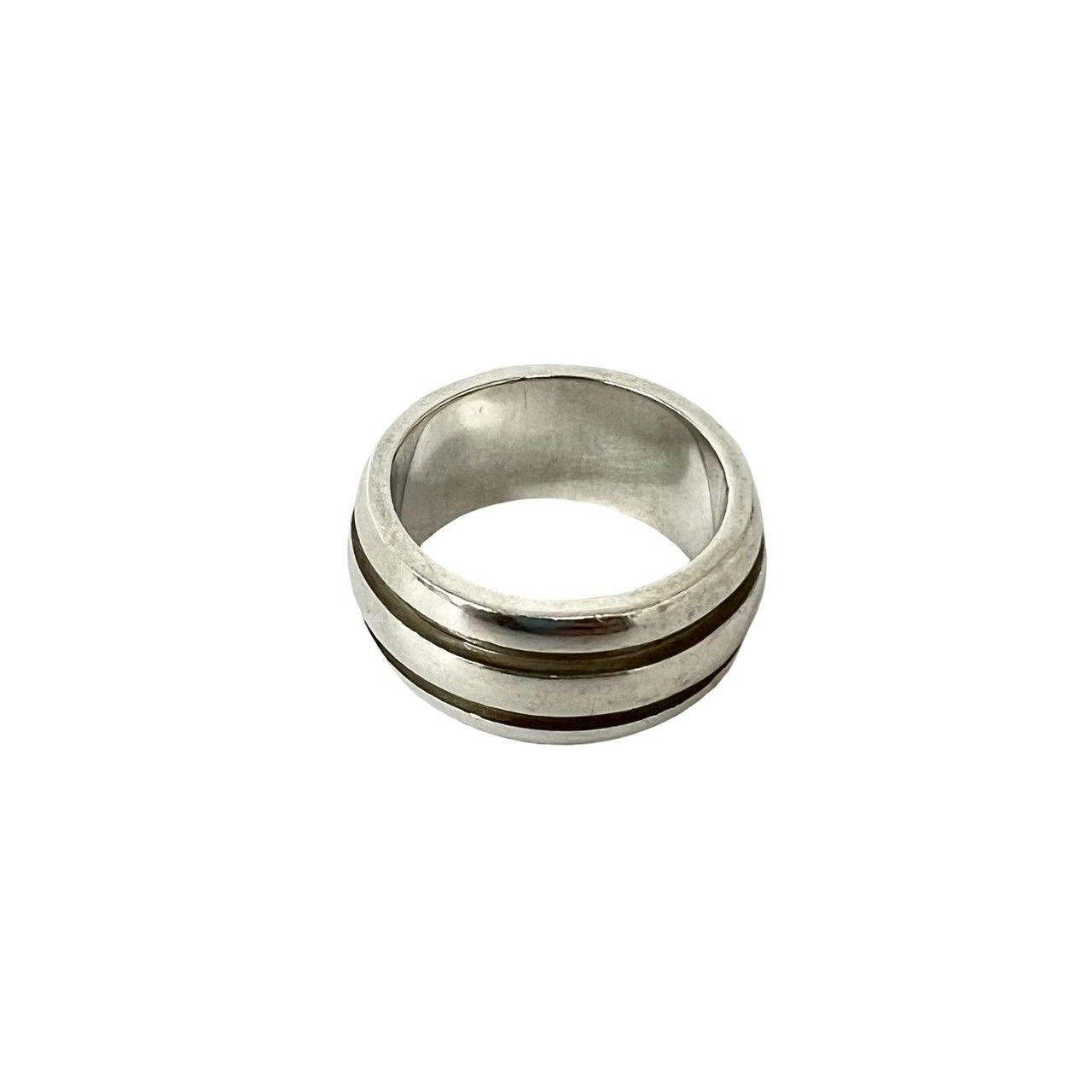 Tiffany & Co Group Double Line Ring 925 Sterling Silver 0512 — view 4