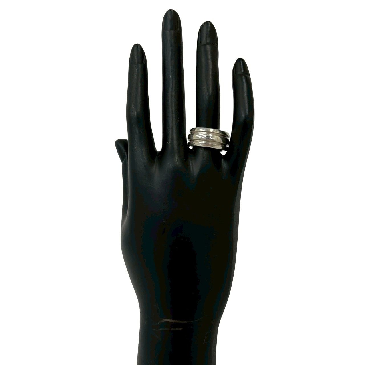 Tiffany & Co Group Double Line Ring 925 Sterling Silver 0512 — view 2