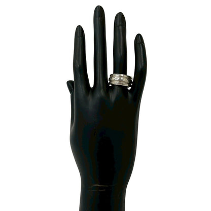 Tiffany & Co Group Double Line Ring 925 Sterling Silver 0512 — view 2