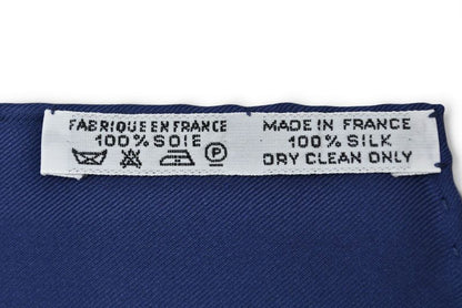Hermes Carre 90 Scarf Winter Post L'hiver en Poste Vintage Navy White — view 7