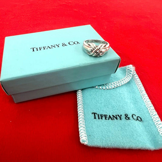 Tiffany & Co Box Signature Ring 925 Sterling Silver No 8