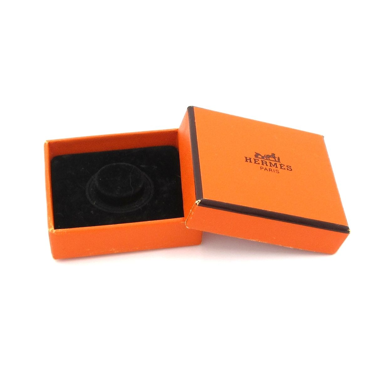Hermes Scarf Ring Kelly Leather Orange Silver — view 5