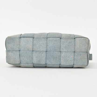 Bottega Veneta Maxi Intrecciato Cassette Shoulder Bag Denim Fabric Indigo Washed — view 8