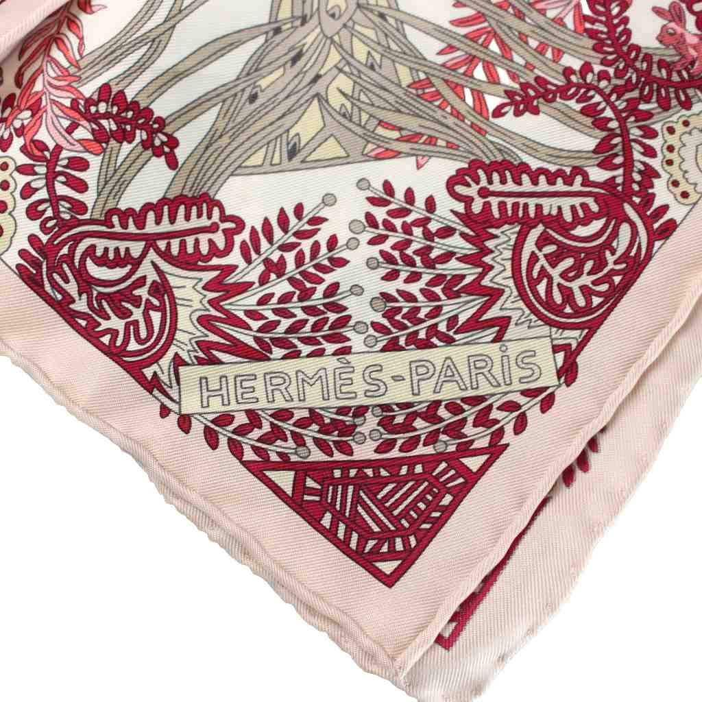 Hermes Carre 90 Maitres de la Foret Master of the Forest Large Scarf Shawl Logo — view 3