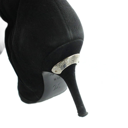 Louis Vuitton Long Boots Pointed Toe Logo Suede 35.5 Black — view 6