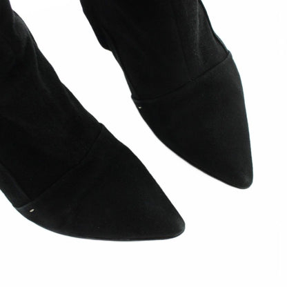 Louis Vuitton Long Boots Pointed Toe Logo Suede 35.5 Black — view 4