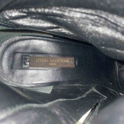 Louis Vuitton Long Boots Pointed Toe Logo Suede 35.5 Black — view 7