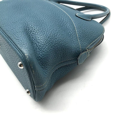 Hermes Bolide Hand Tote Blue Leather Purse — view 6