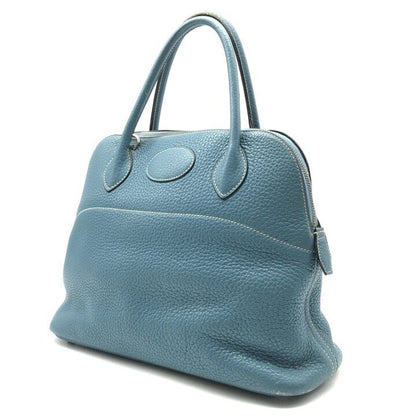 Hermes Bolide Hand Tote Blue Leather Purse — view 2