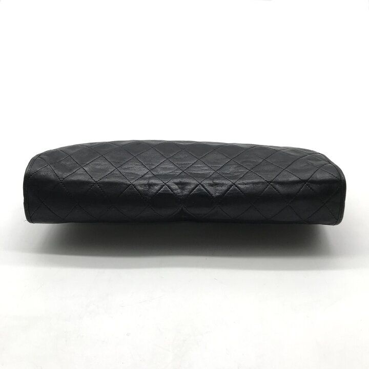 Chanel CC Logo Quilted Lambskin Clutch Second Black Purse — view 4
