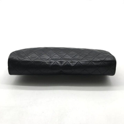 Chanel CC Logo Quilted Lambskin Clutch Second Black Purse — view 4