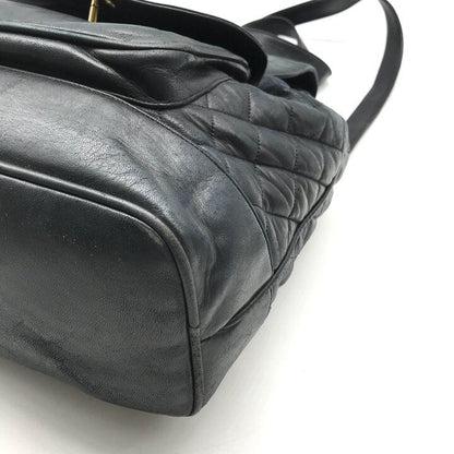 Chanel CC Logo Quilted Lambskin Vintage Backpack Pack Black Parts — view 6