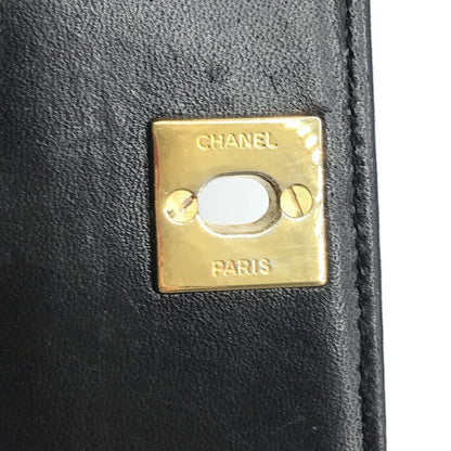 Chanel CC Logo Mini Quilted Lambskin Chain Shoulder Bag Black Crossbody Purse — view 9