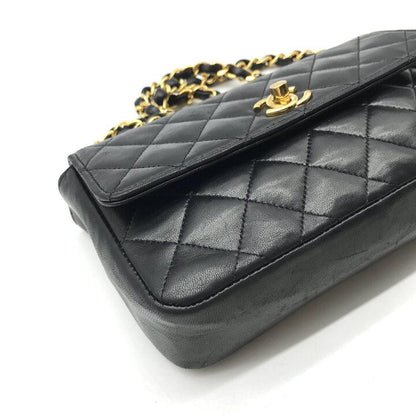 Chanel CC Logo Mini Quilted Lambskin Chain Shoulder Bag Black Crossbody Purse — view 5