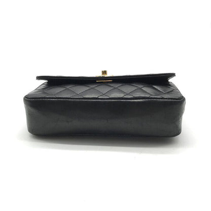 Chanel CC Logo Mini Quilted Lambskin Chain Shoulder Bag Black Crossbody Purse — view 3