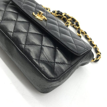 Chanel CC Logo Mini Quilted Lambskin Chain Shoulder Bag Black Crossbody Purse — view 4