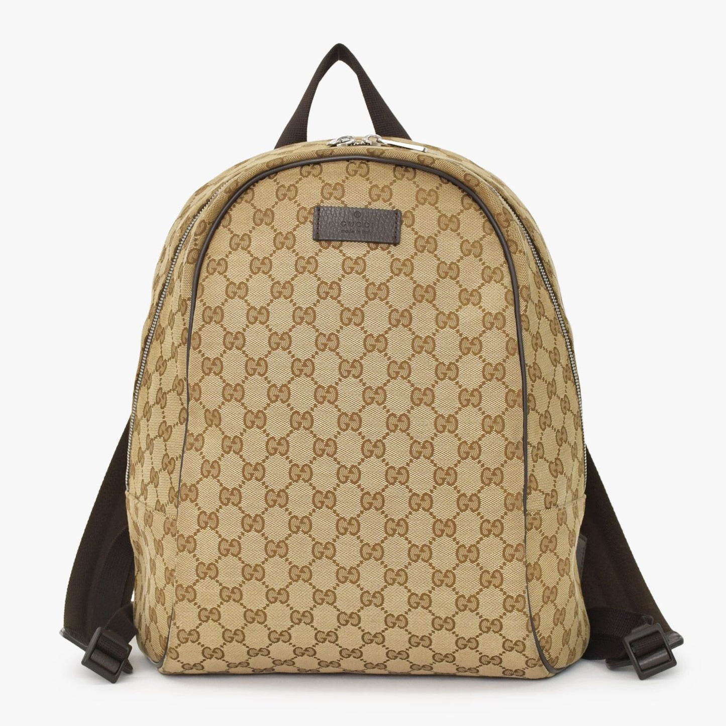 Gucci GG Canvas Backpack Brown Beig Leather Pattern
