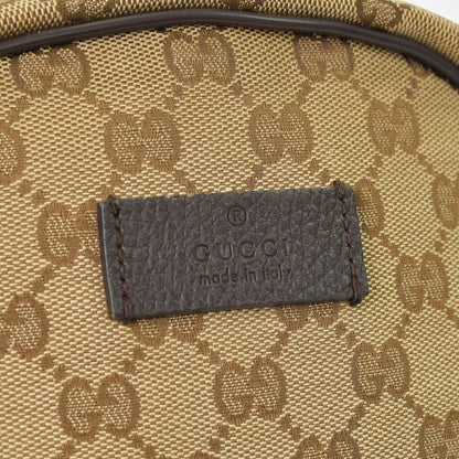 Gucci GG Canvas Backpack Brown Beig Leather Pattern — view 5